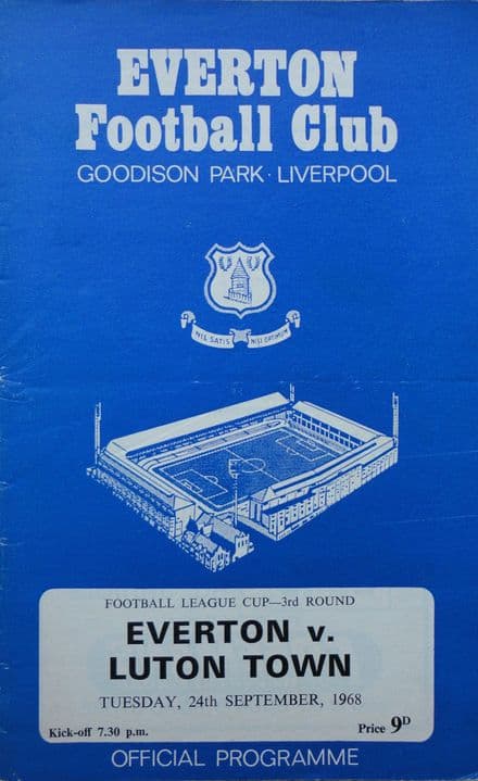 Everton v Luton Town, Lge Cup (1968, Sep 24th)