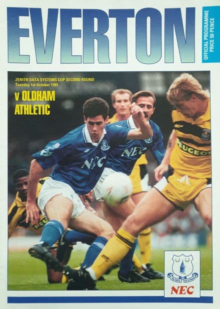 Everton v Oldham, ZDS Cup (1991, Oct 1st)