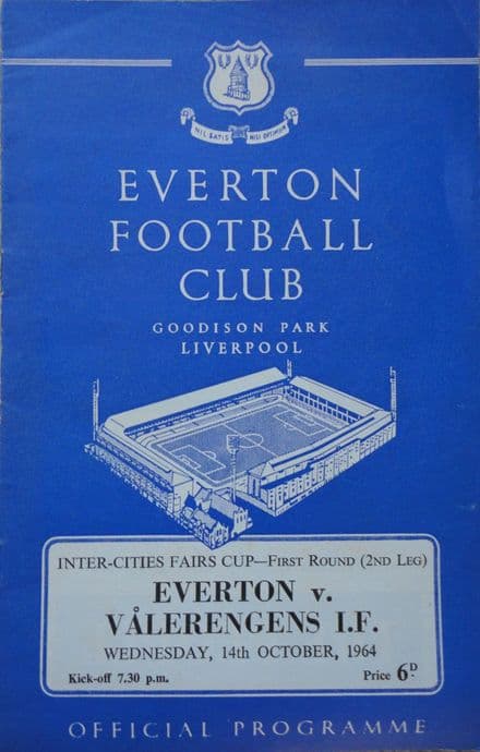 Everton v Valerengens, Fairs Cup (1964, Oct 14th)