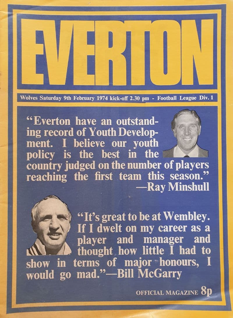 Everton v Wolves, Div 1 (1974, Feb 9th)