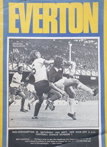 Everton v Wolves, Div 1 (1974, Sep 14th)