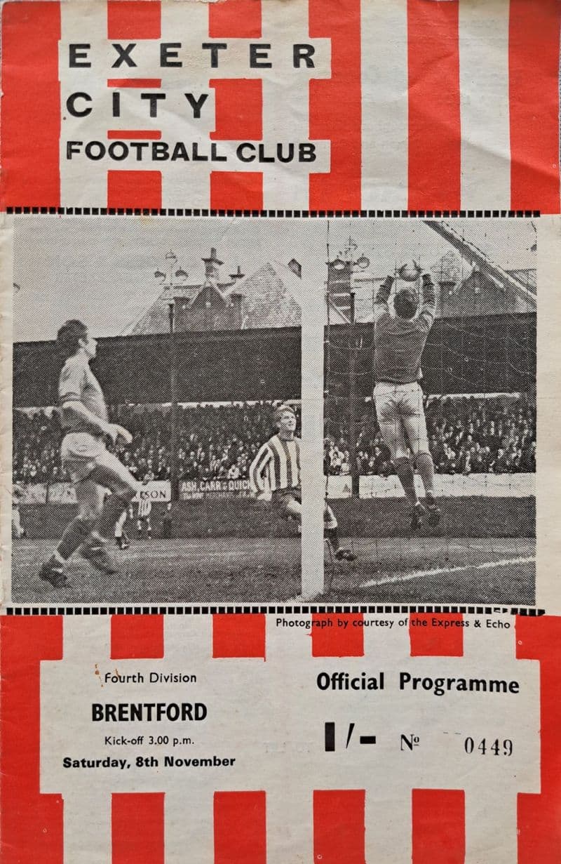 Exeter v Brentford, Div 4 (1969, Nov 8th)
