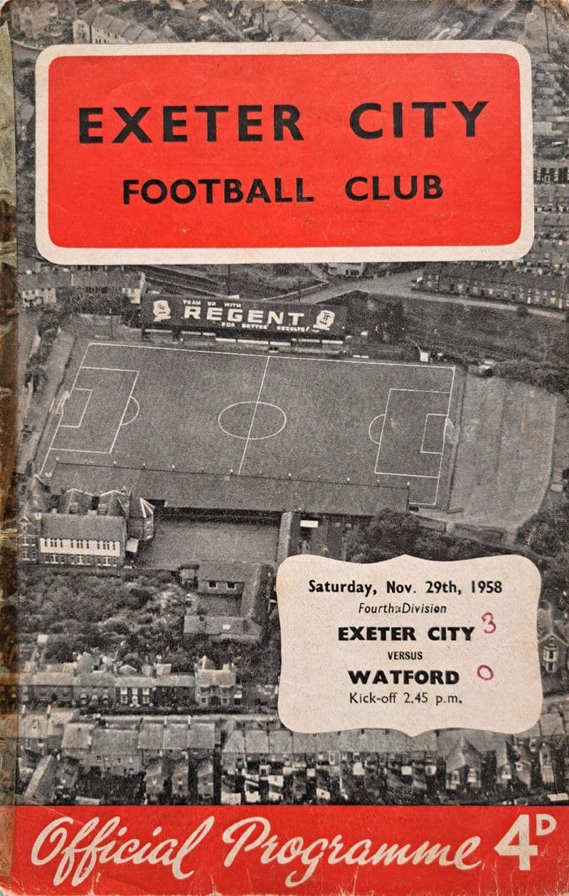 Exeter v Watford, Div 4 (1958, Nov 29th)