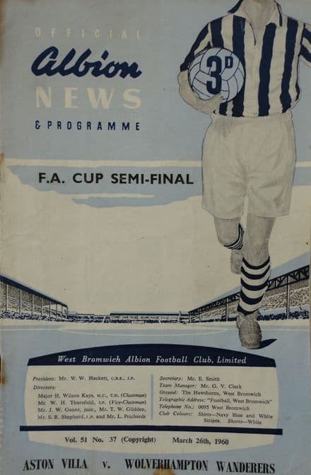 FA Cup SF 1960, Aston Villa v Wolves (Mar 26th)