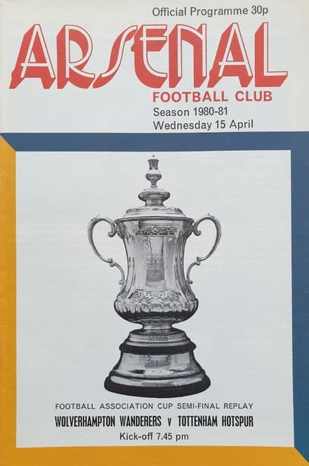 FA Cup SF 1981 Rep, Wolves v Tottenham Hotspur (Apr 15th)