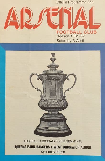 FA Cup SF 1982, QPR v WBA (Apr 3rd)