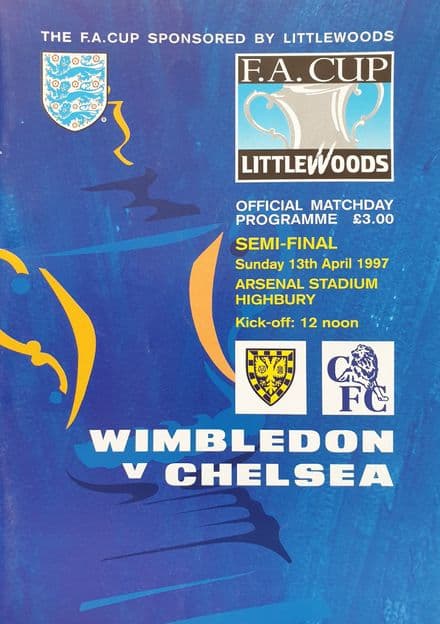FA Cup SF 1997, Wimbledon v Chelsea (Apr 13th)