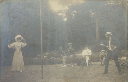 Family Swingball in the Garden (1908 - Used) Card