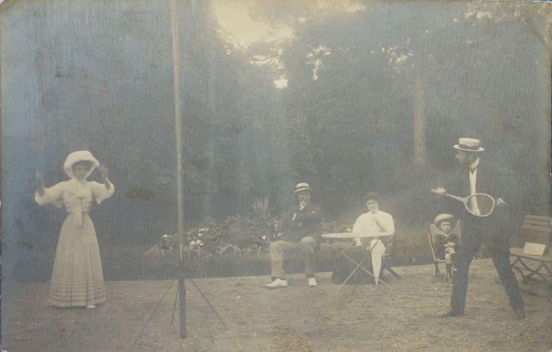 Family Swingball in the Garden (1908 - Used) Card