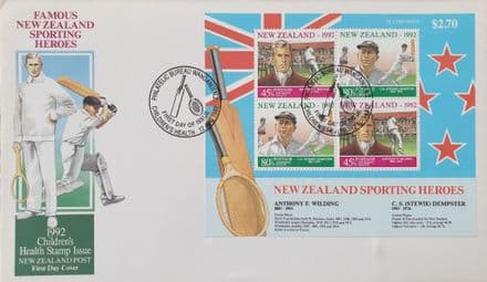 Famous New Zealand Sporting Heroes (1992) FDC