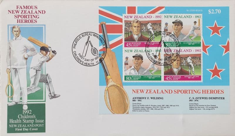 Famous New Zealand Sporting Heroes (1992) FDC