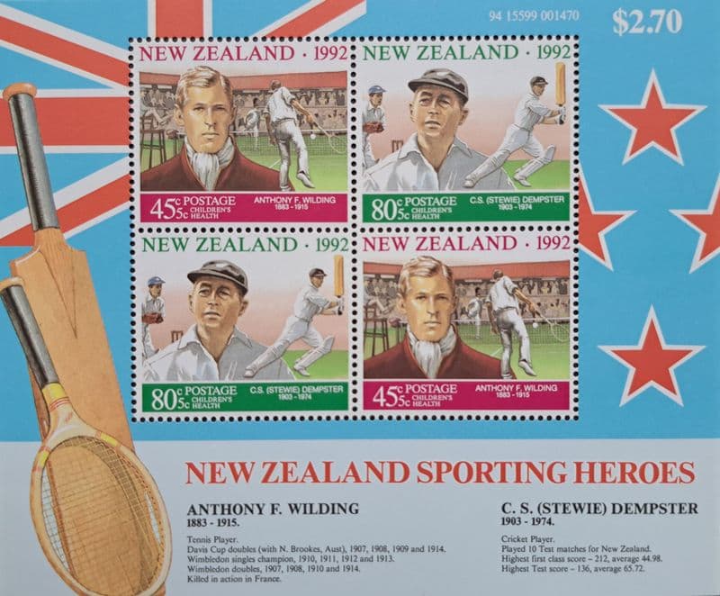 Famous New Zealand Sporting Heroes (1992) Stamp Sheet