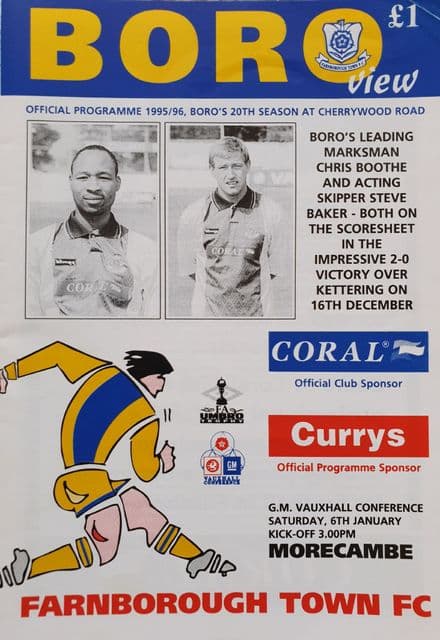 Farnborough v Morecambe, Conference (1996, Jan 6th)