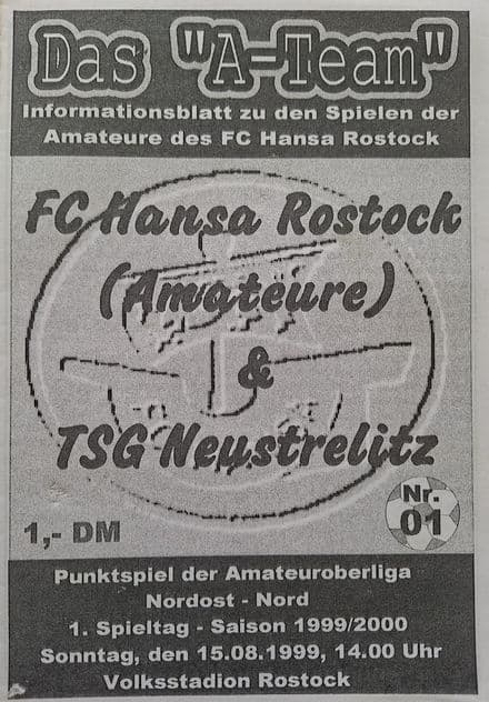 FC Hansa Rostock v TSG Neustrelitz (1999, Aug 15th)
