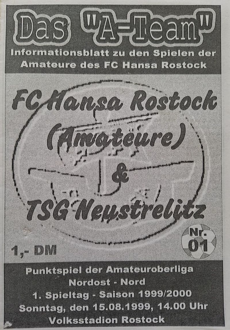 FC Hansa Rostock v TSG Neustrelitz (1999, Aug 15th)