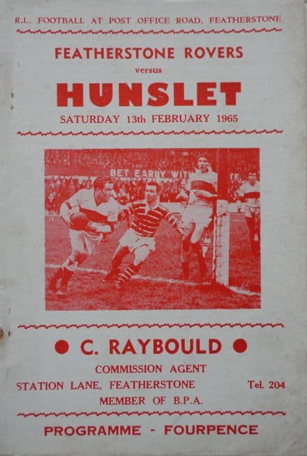 Featherstone Rovers v Hunslet (1965, Feb 13th)