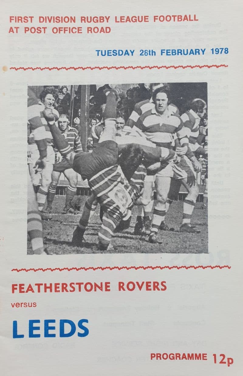 Featherstone Rovers v Leeds (1978, Feb 28th)
