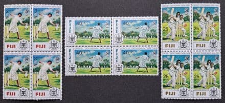 Fiji Cricket Centenary - 3 x 4 Stamps (1974)