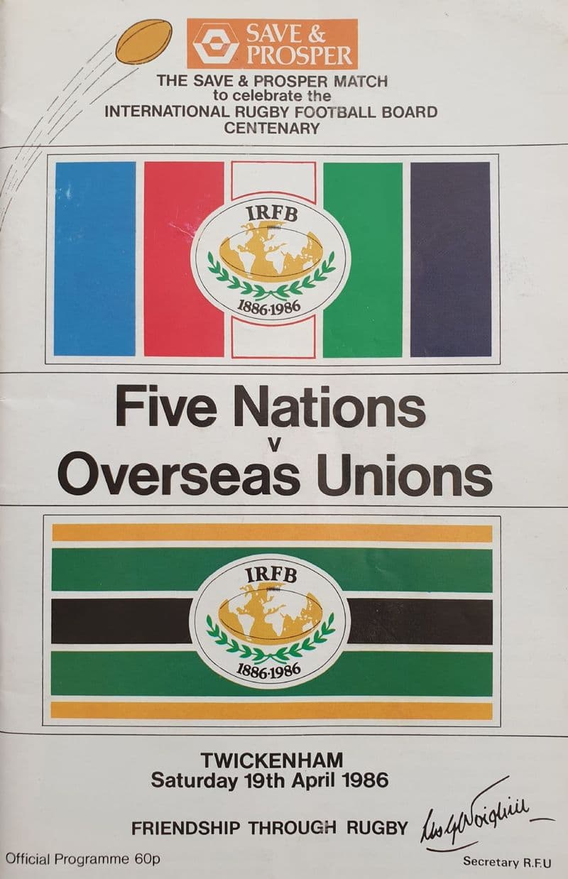 Five Nations v Overseas Unions (1986, Apr 19th)