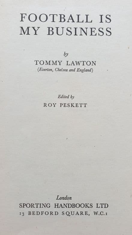 Football is My Business by Tommy Lawton