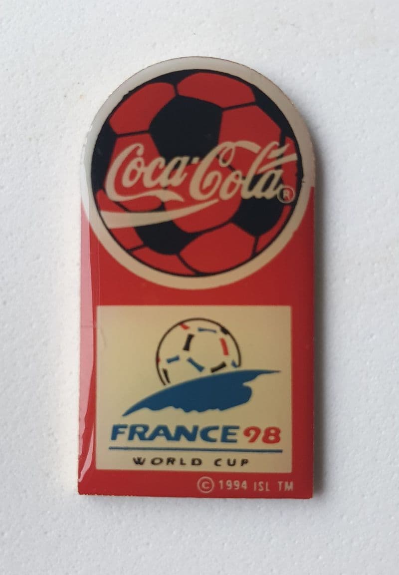 France 98 Football Coca Cola Pin Badge (White)