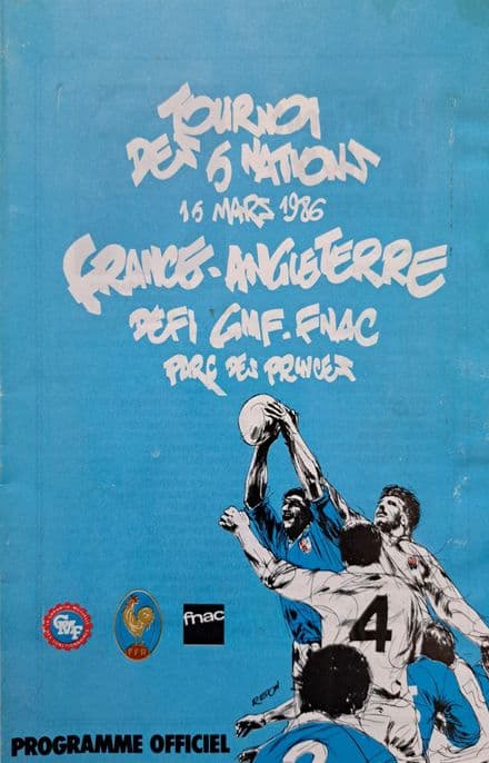 France v Angleterre (1986, Mar 16th) Fair Copy