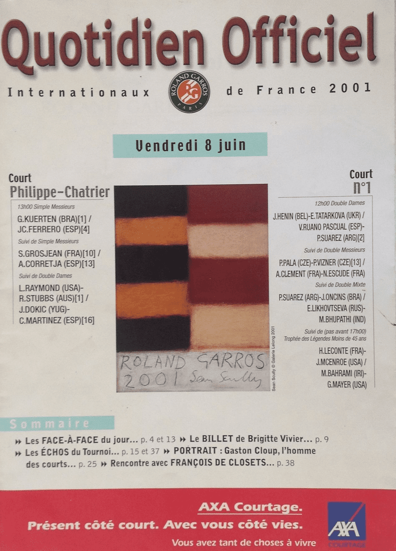 French Open Programme (2001, Jun 8th)