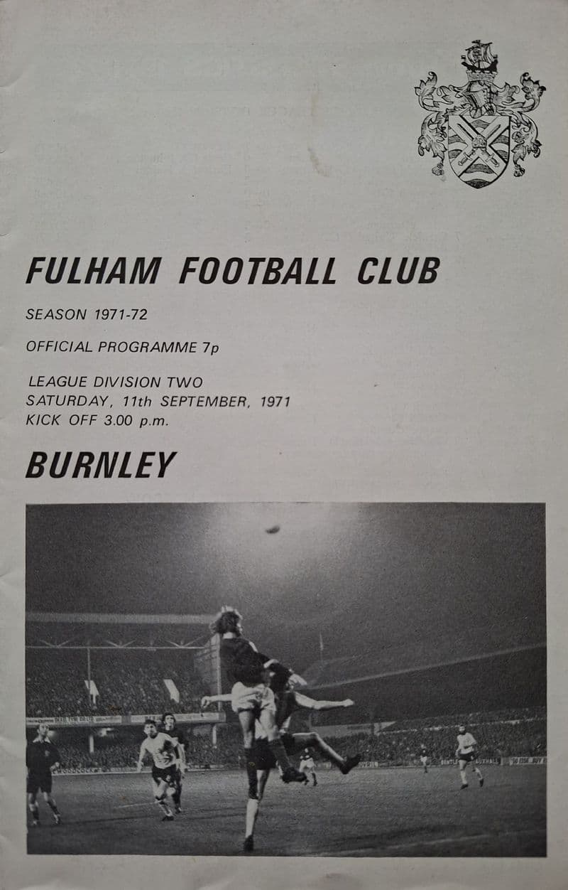 Fulham v Burnley, Div 2 (1971, Sep 11th)