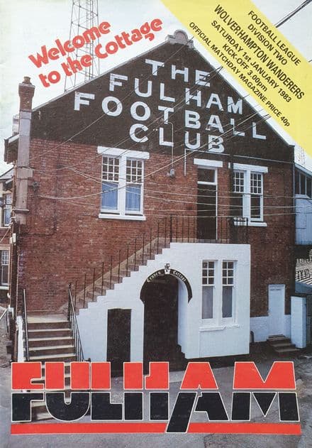 Fulham v Wolverhampton Wanderers, Div 2 (1983, Jan 1st)