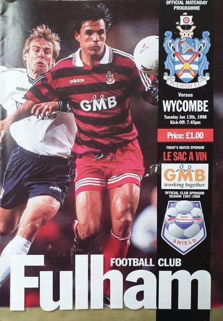 Fulham v Wycombe, Auto Windscreens Shield (1998, Jan 13th)