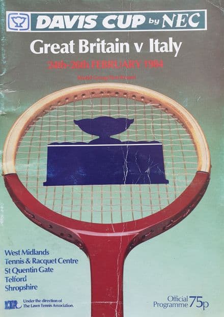 GB v Italy Davis Cup Programme (1984, Feb 24th-26th)