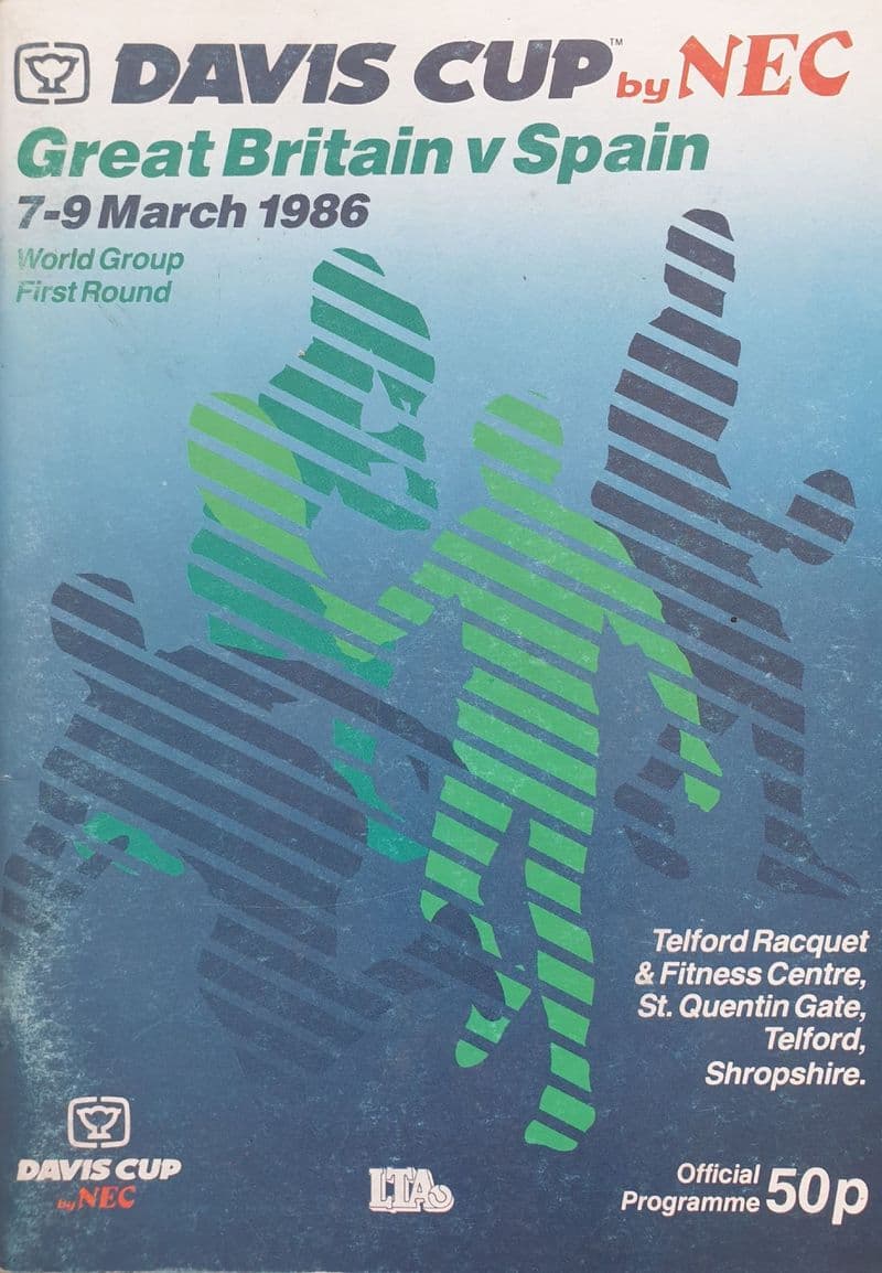 GB v Spain Davis Cup Programme (1986, Mar 7th-9th)