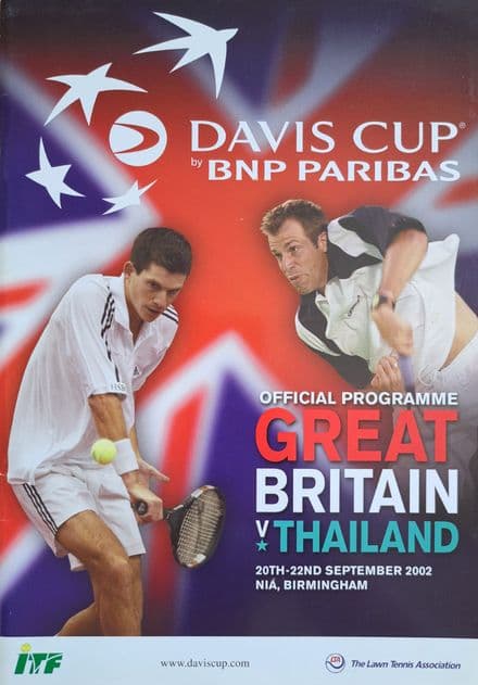 GB v Thailand Davis Cup Programme (2002, Sep 20th-22nd)