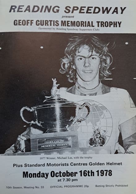 Geoff Curtis Memorial Trophy (1978, Oct 16th)