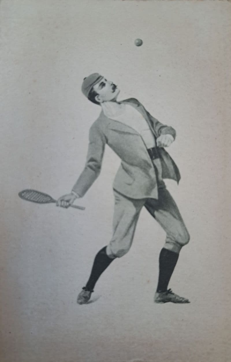 German Male Tennis Player Post Card (Used)