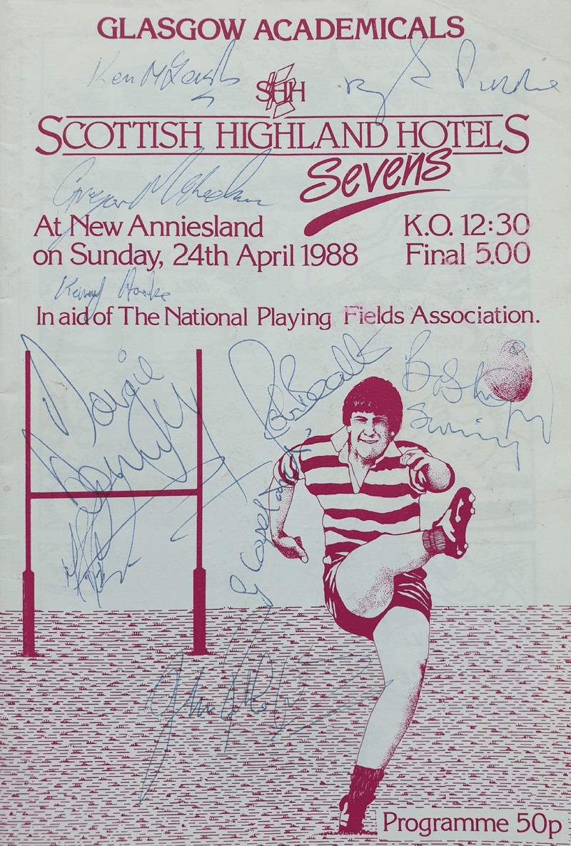Glasgow Academicals Sevens (1988, Apr 24th) SIGNED
