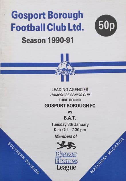 Gosport v BAT, Hants Cup (1991, Jan 8th)