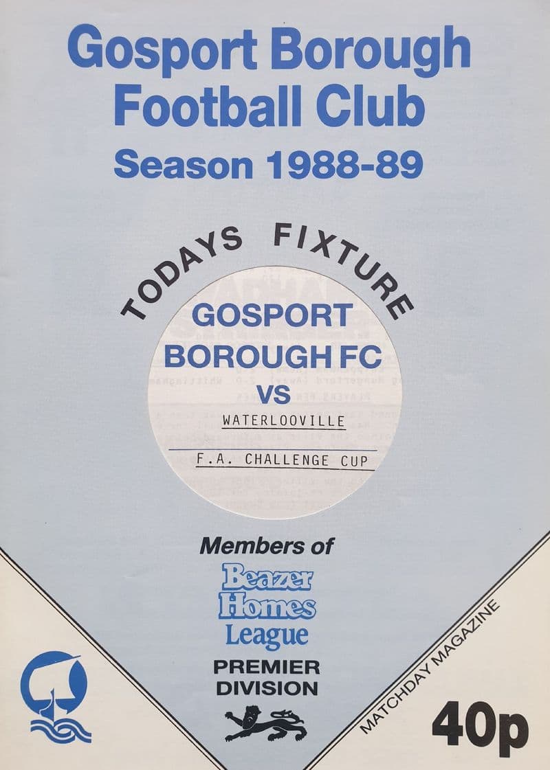 Gosport v Waterlooville, FA Cup Qual (1988, Oct 15th)
