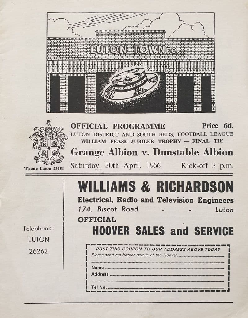 Grange Albion v Dunstable Albion (1966, Apr 30th)