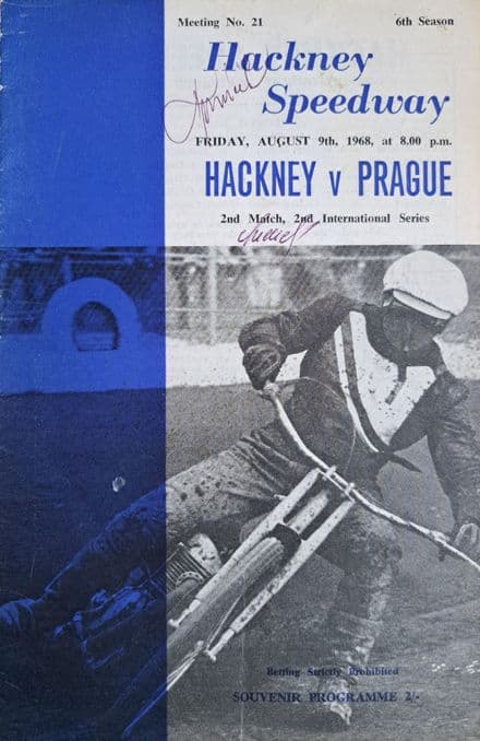 Hackney v Prague (1968, Aug 9th) SIGNED