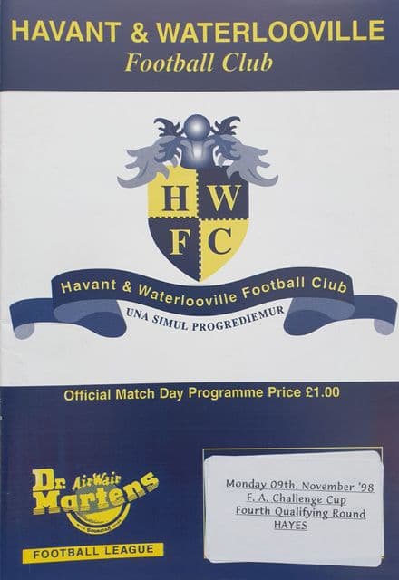 Havant & Waterlooville v Hayes, FA Cup Qual (1998, Nov 9th)