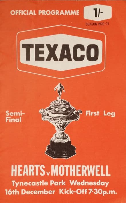 Heart of Midlothian v Motherwell, Texaco Cup (1970, Dec 16th)
