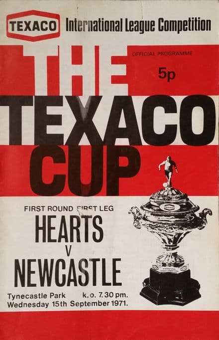 Heart of Midlothian v Newcastle, Texaco Cup (1971, Sep 15th)