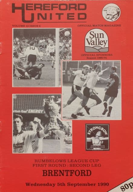 Hereford United v Brentford, Rumbelows Cup (1990, Sep 5th)