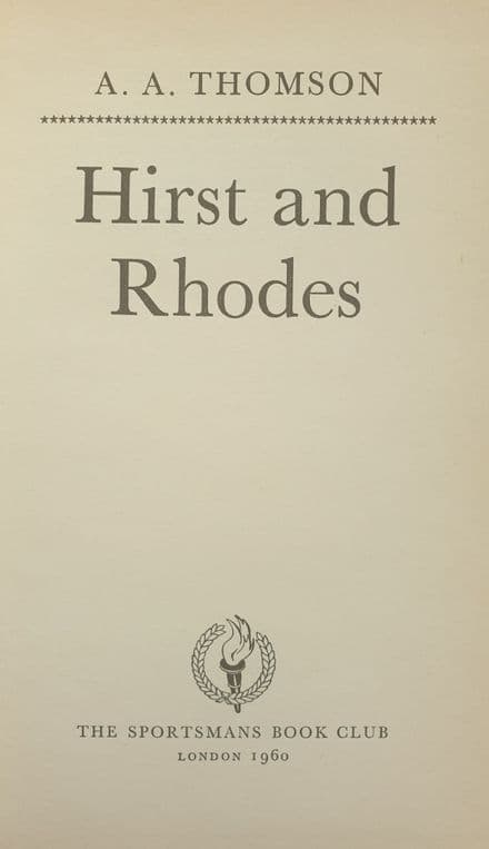 Hirst and Rhodes by AA Thomson