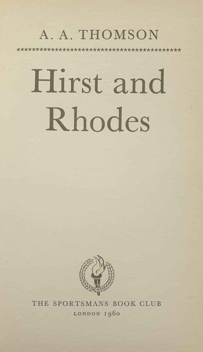 Hirst and Rhodes by AA Thomson