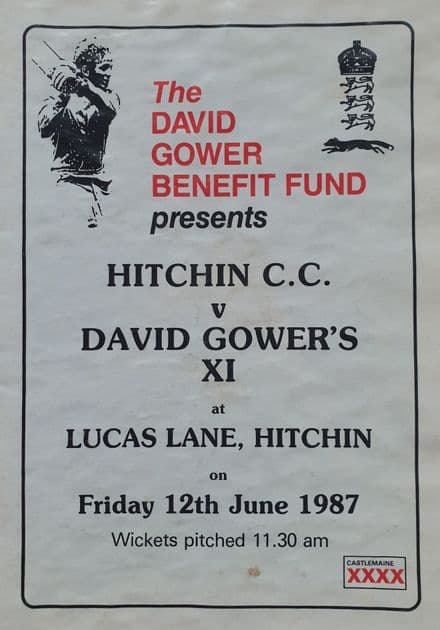 Hitchin CC v David Gower's XI (1987, Jun 12th)