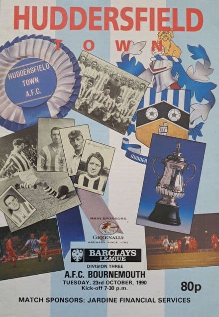Huddersfield Town v Bournemouth, Div 3 (1990, Oct 23rd)
