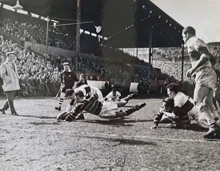 Huddersfield v Hull KR "Try-saving Tackle", Press Photo