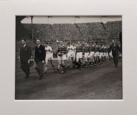 Huddersfield v St Helens, 1953 Challenge Cup Final, "Teams Walk Out", Press Photo